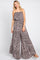 Blue Paisley Strapless Ruffle Wide Leg Jumpsuit