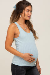 Mint Knit Sleeveless Maternity Top