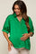 Green Satin Button Up Maternity Top