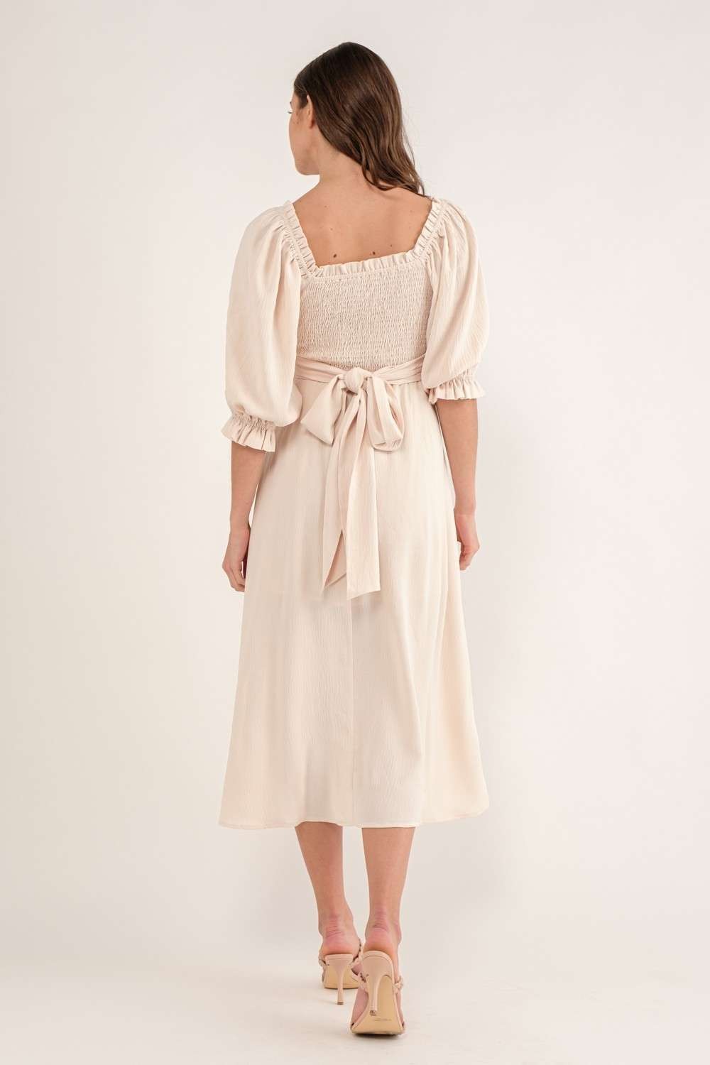 Ivory Cutout Midi Dress