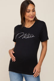 Black Mother Graphic Maternity Top
