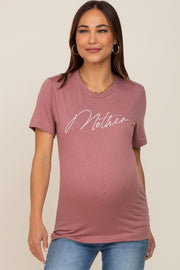 Mauve Mother Graphic Maternity Top
