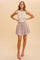 Grey Swissdot Flare Mini Skirt