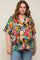 Black Floral V-Neck Maternity Plus Blouse