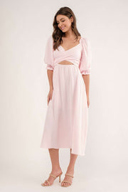 Light Pink Cutout Maxi Dress