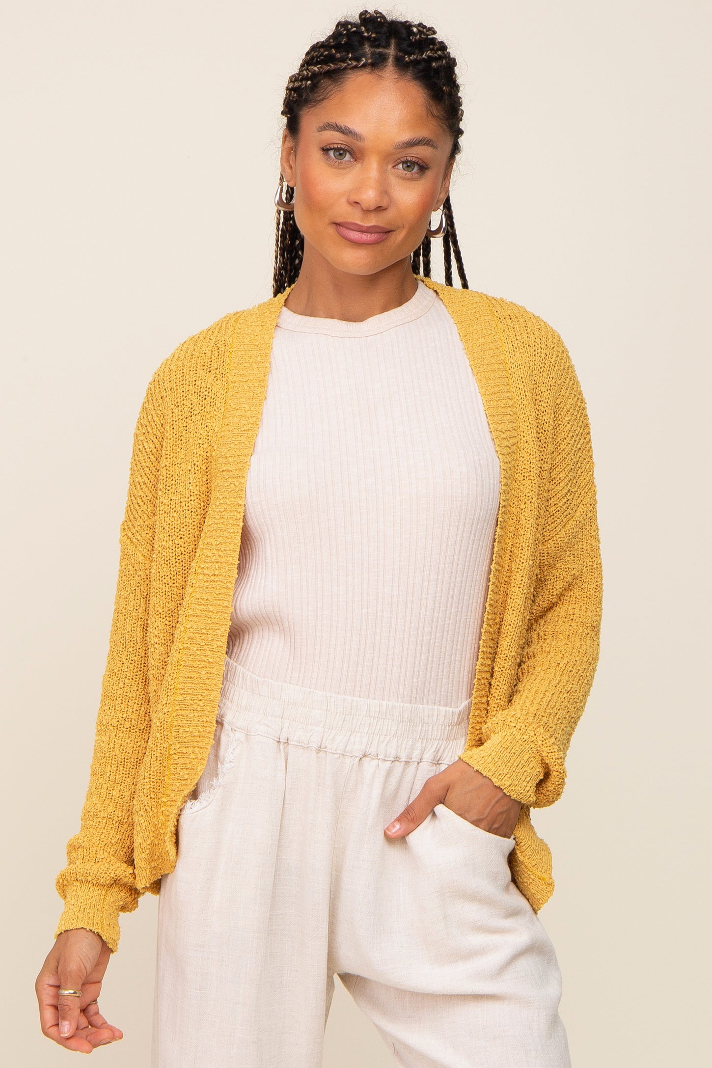 Yellow Maternity Cardigan