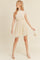 Cream Mesh Ruffled Mini Dress