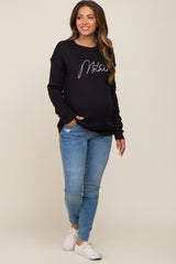 Black Ultra Soft Mother Maternity Sweatshirt