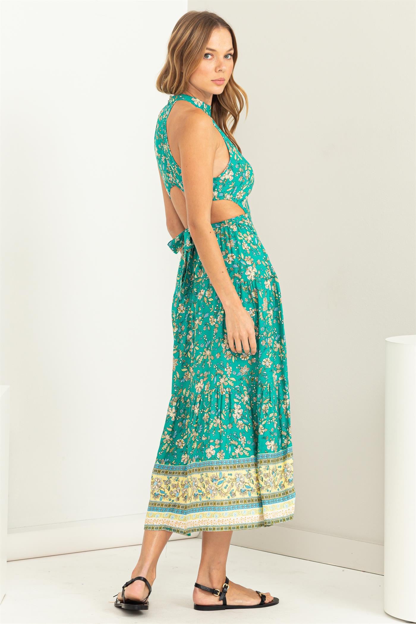Jade Floral Printed Midi Dress
