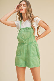 Lime Green Washed Shortalls