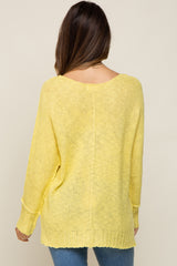 Yellow Chunky Knit Side Slit Maternity Sweater