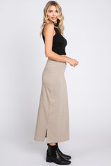 Taupe Basic Maxi Skirt