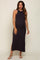 Charcoal Sleeveless Ribbed Side Slit Maternity Maxi Dress