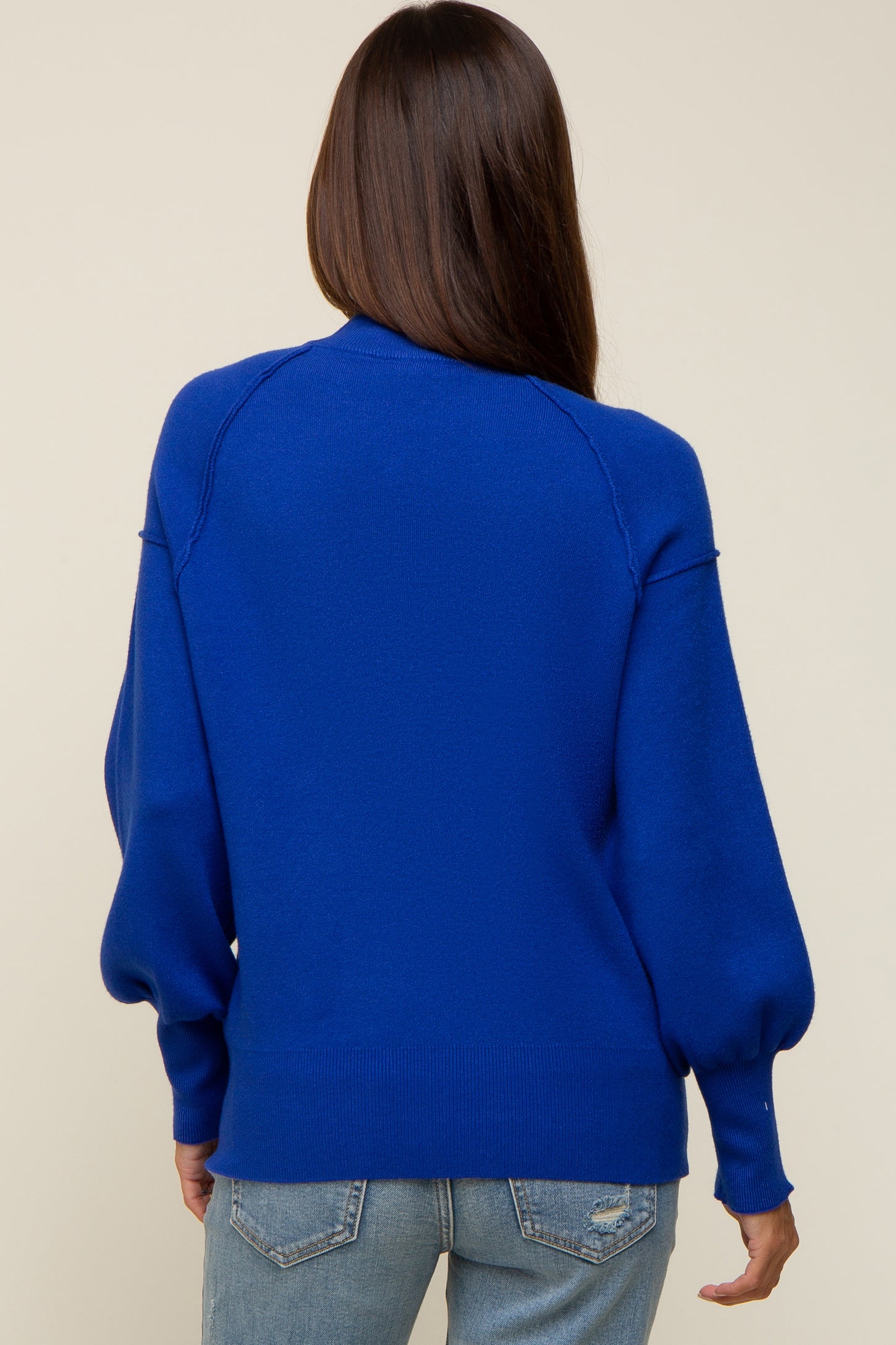 Royal Knit Long Sleeve Mock Neck Maternity Top