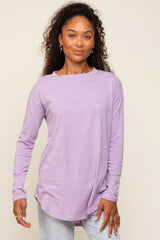 Lavender Long Sleeve Curved Hem Top