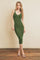 Olive Sleeveless V-Neck Sweater Dress