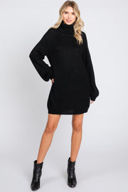 Black Turtleneck Sweater Mini Dress