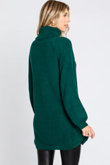 Forest Green Turtleneck Sweater Mini Dress