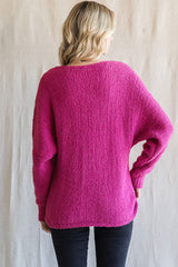Magenta Fuzzy Knit Sweater