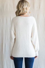 Ivory Fuzzy Knit Sweater