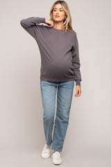 Charcoal Pullover Maternity Sweatshirt