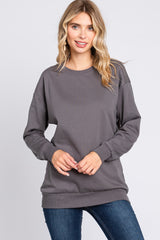Charcoal Pullover Maternity Sweatshirt