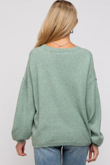 Mint Green Basic Drop Shoulder Maternity Sweater