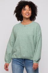 Mint Green Basic Drop Shoulder Sweater