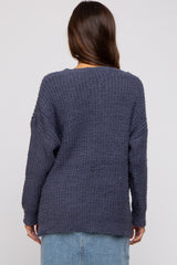 Navy Dropped Shoulder Maternity Sweater