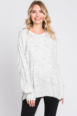 Ivory Speckled Knit Sweater