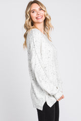 Ivory Speckled Knit Sweater