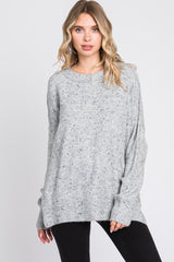 Grey Speckled Knit Sweater