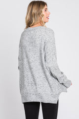 Grey Speckled Knit Sweater