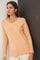 Peach V-Neck Basic Sweater