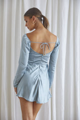 Sage Cowl Neck Long Sleeve Mini Dress