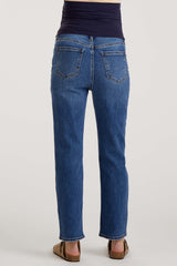 Medium Wash Skinny Straight Cropped Maternity Jeans