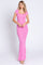 Pink Ribbed Scoop Neck Maxi Dress