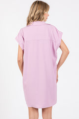 Lavender Collared Button Front Dress