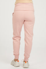 Light Pink Slim Fit Maternity Joggers