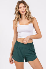 Forest Green Side Mesh Active Maternity Shorts
