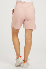 Pink Drawstring Maternity Shorts