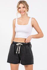 Charcoal Faded Wash Maternity Drawstring Shorts