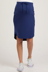 Light Navy Blue Maternity Skirt