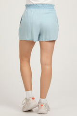Light Blue Chambray Maternity Shorts