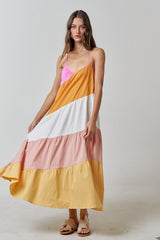 Multi-Color Sleeveless Maxi Dress