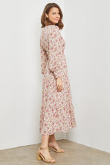 Off White Multi Tiered-Waist Maxi Dress