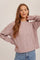Mauve Crew Neck Cable Sweater Pullover