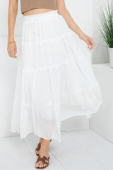 Ivory Tiered Maxi Skirt