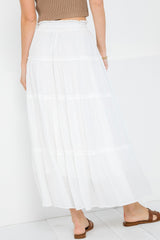 Ivory Tiered Maxi Skirt