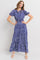 Navy Floral Print Tiered Maxi Dress